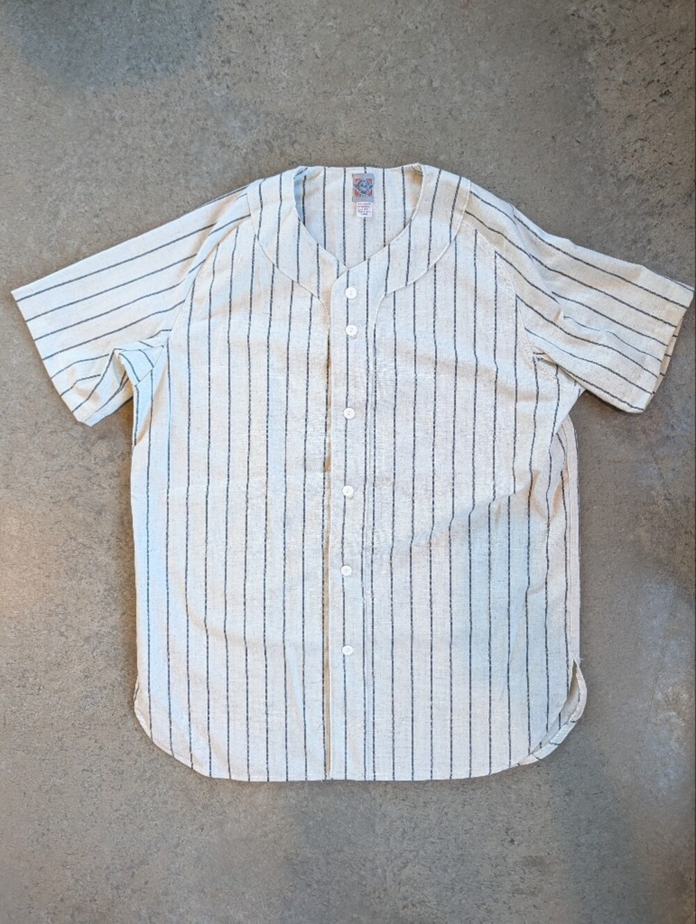 NWOT Wool Blend Ebbets Field Baseball Flannel Jersey L Navy Blue & Cream